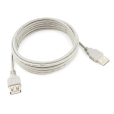 Кабель удлинитель USB 2.0 Pro Cablexpert AM/AF, 3 м, серый